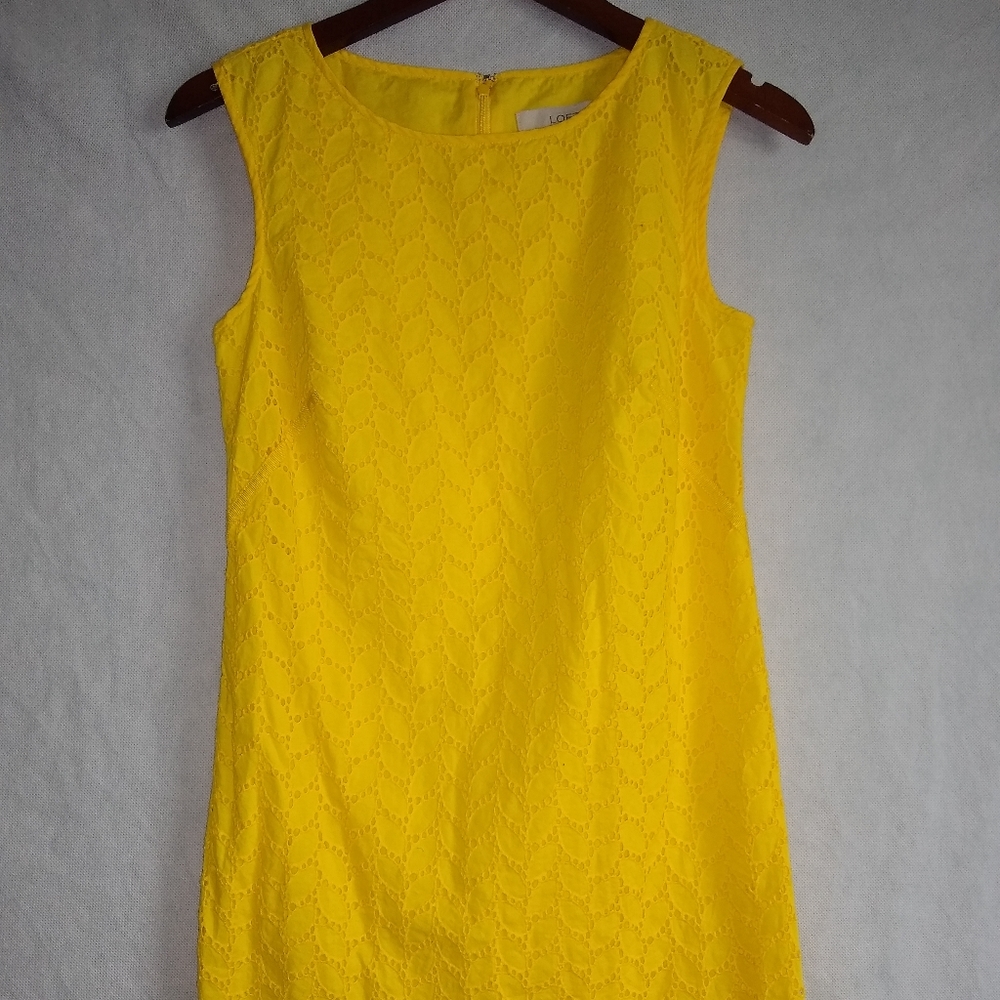 loft yellow dress Floral Midi Size M Green Long Sleeve Smocked Waist V Designed with inside boning at the front bodice CasualYellow Summer Dresses | LOFT